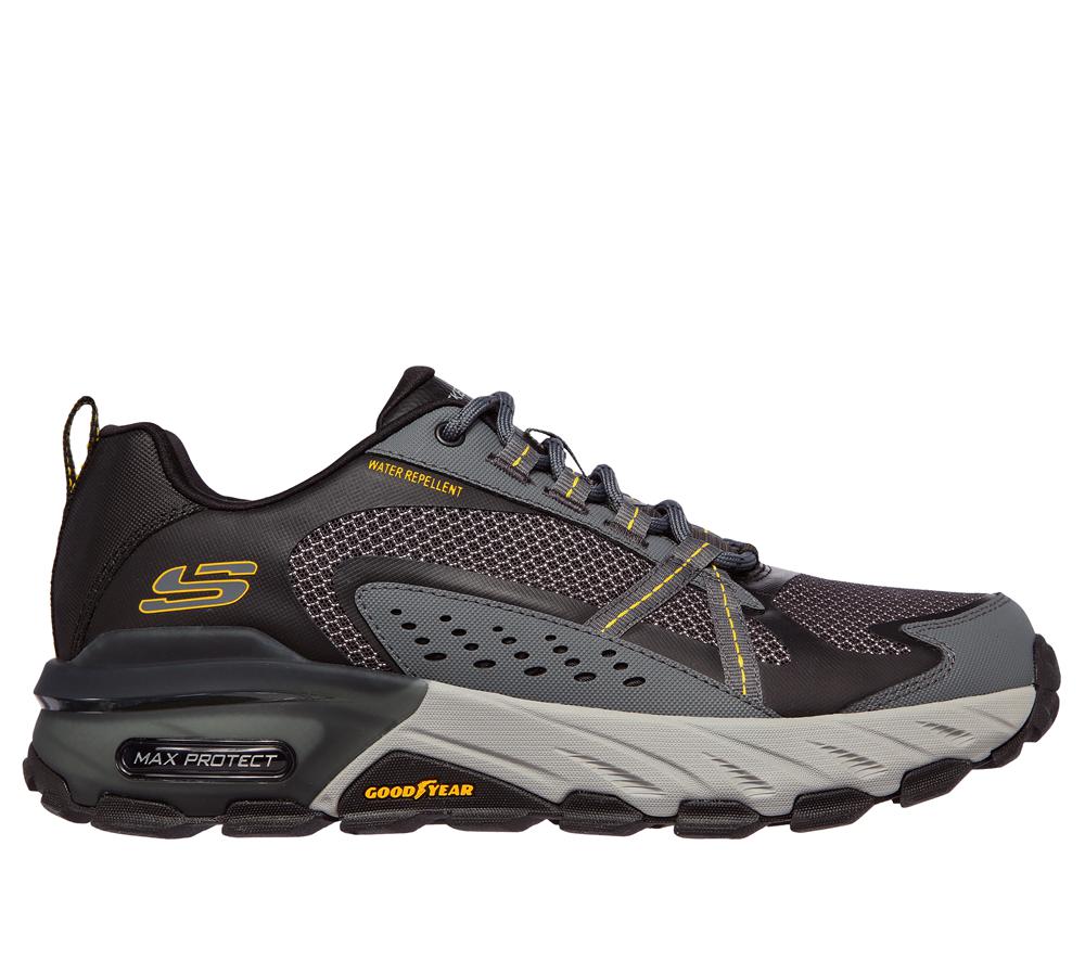 Men Skechers Max Protect Sneakers Black / Charcoal  USA |  8376-OETSP
