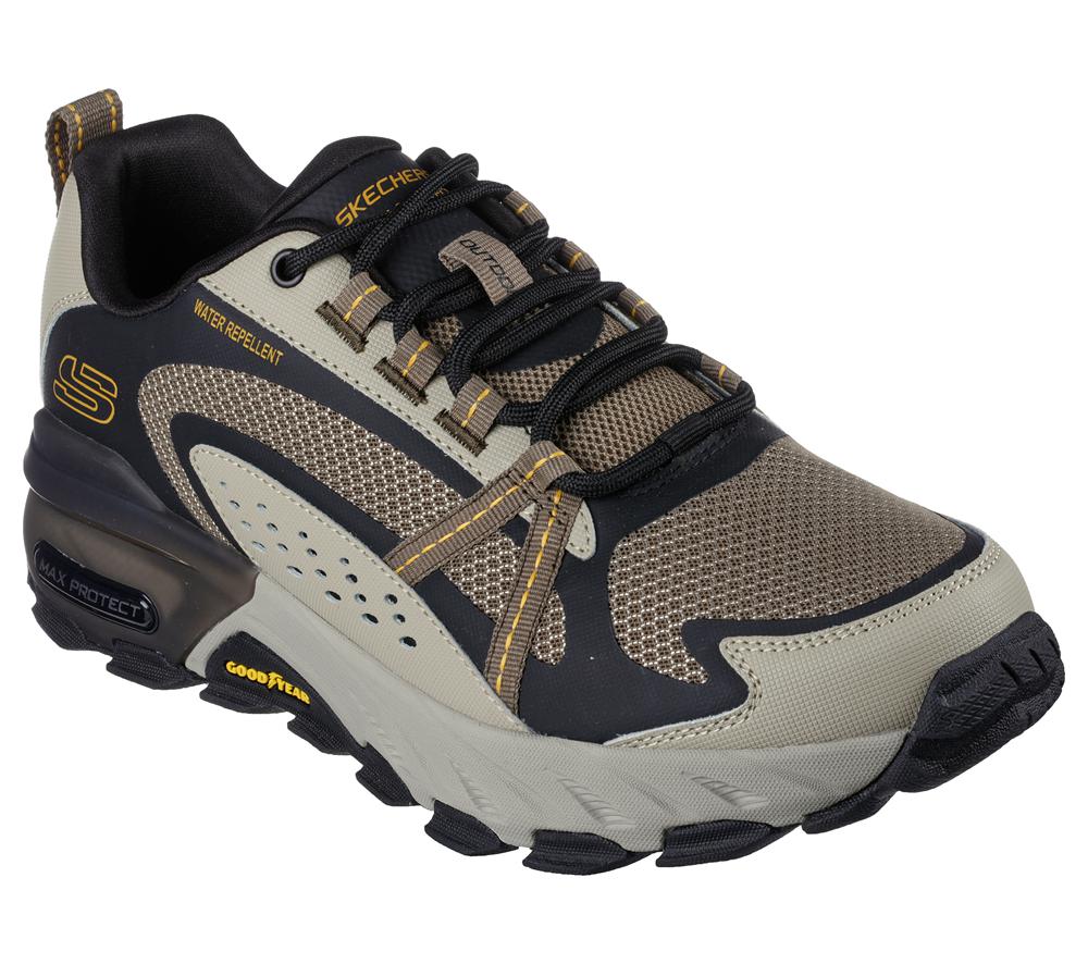 Men Skechers Max Protect Sneakers Pebble / Black  USA |  4682-VFRSP