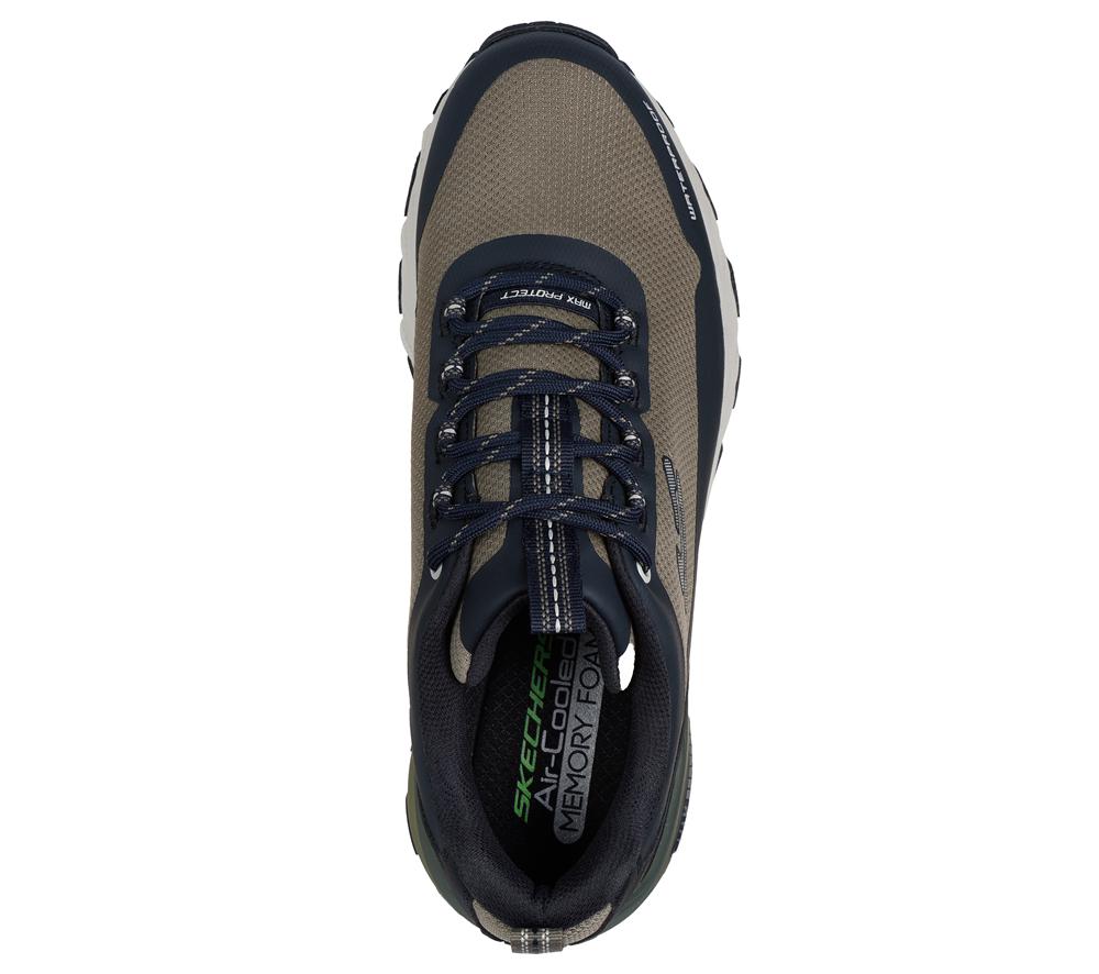 Men Skechers Max Protect - Fast Track Lace Up Olive / Black  USA |  4960-TKXYF