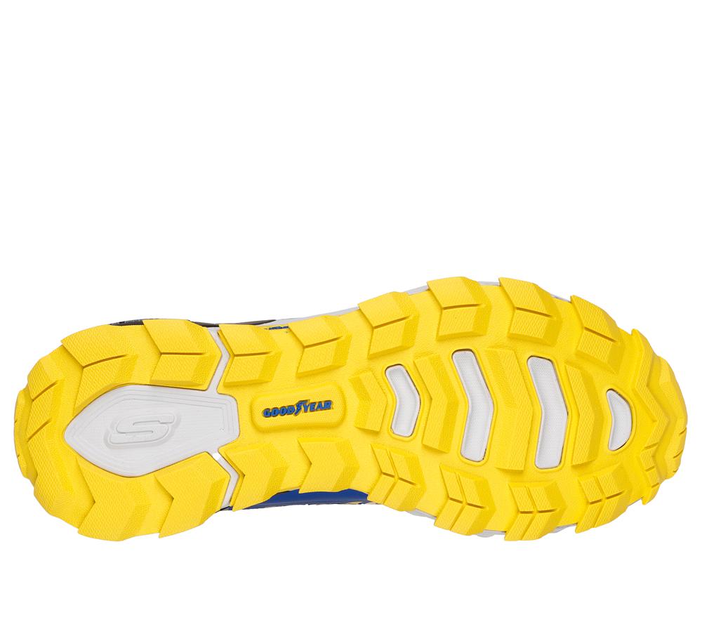 Men Skechers Max Protect - Fast Track Lace Up Blue / Yellow  USA |  1726-BCPEJ