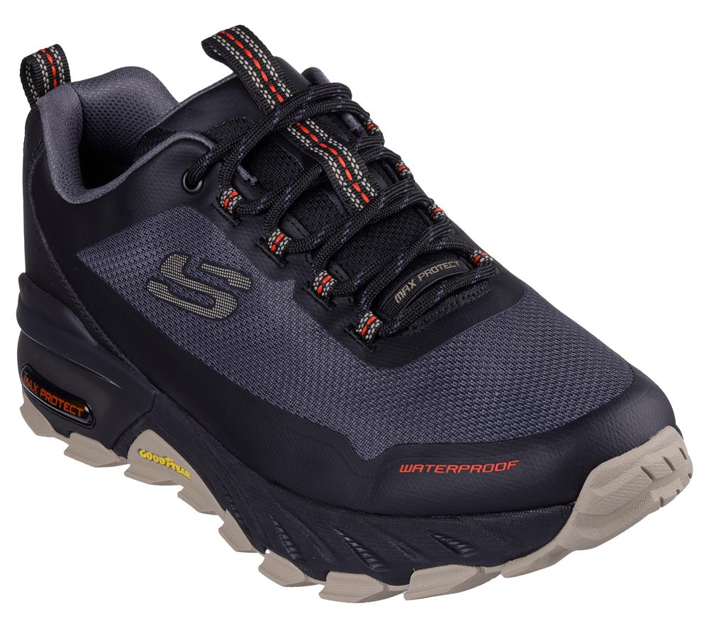 Men Skechers Max Protect - Fast Track Lace Up Black / Multicolor  USA |  0675-PZAHU