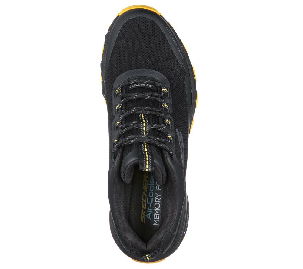 Men Skechers Max Protect - Liberated Sneakers Black / Yellow  USA |  6197-VBOXR