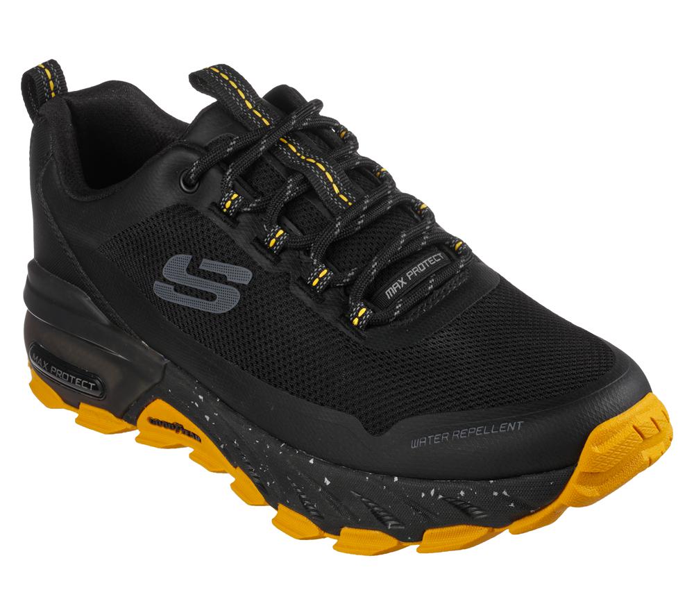 Men Skechers Max Protect - Liberated Sneakers Black / Yellow  USA |  6197-VBOXR