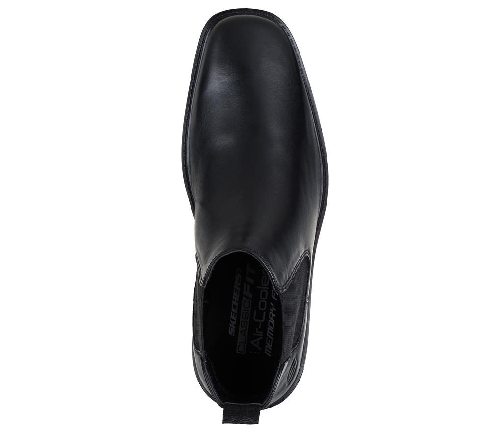 Men Skechers Miller - Boris Slip On Shoes Black  USA |  4382-KSWHT