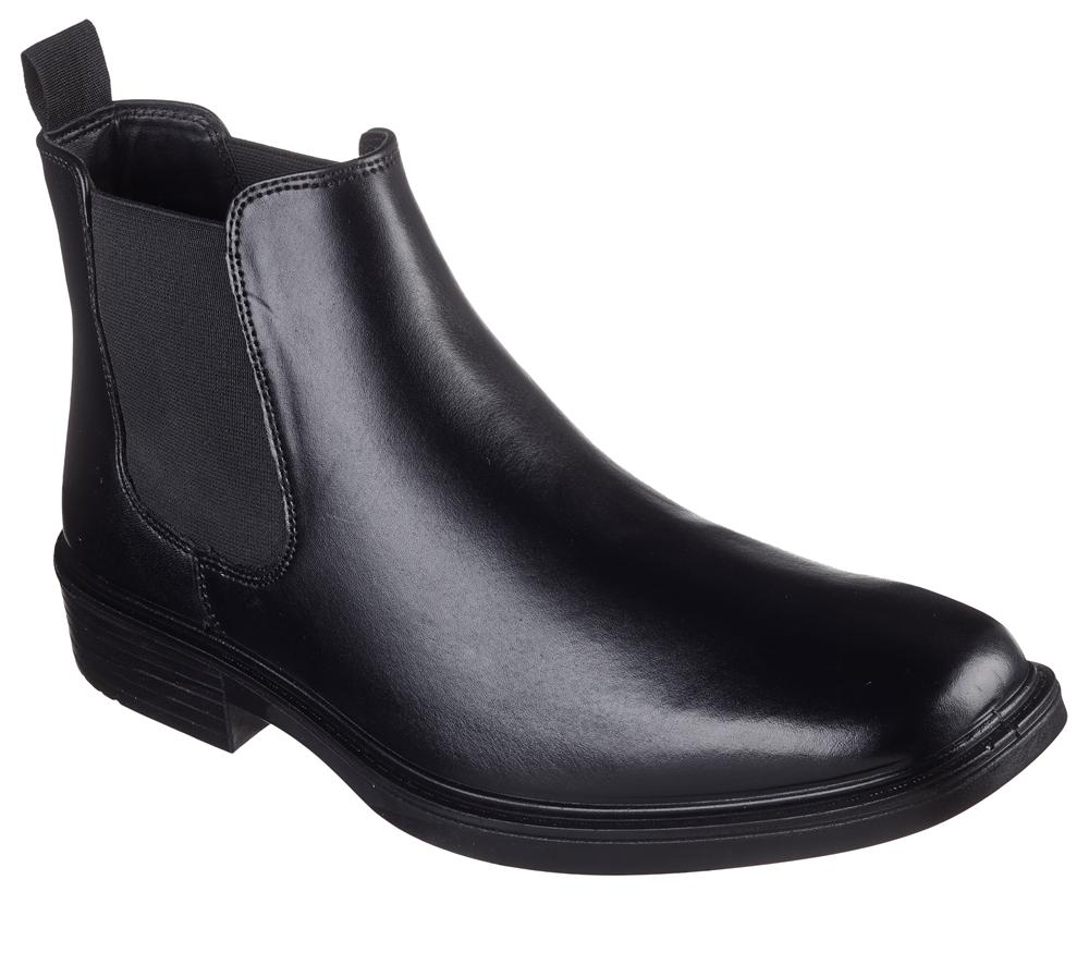 Men Skechers Miller - Boris Slip On Shoes Black  USA |  4382-KSWHT