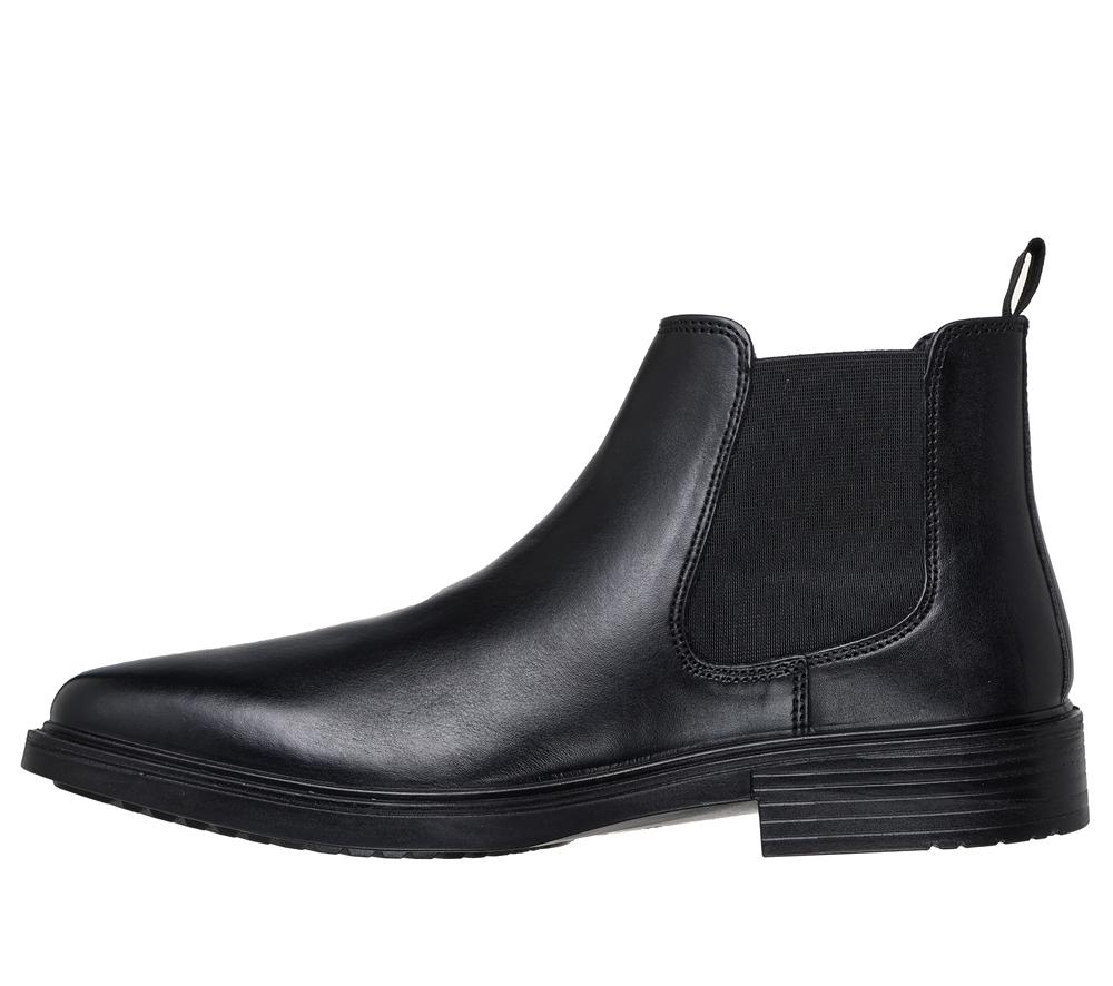 Men Skechers Miller - Boris Smart Shoes Black  USA |  6013-AFGCX