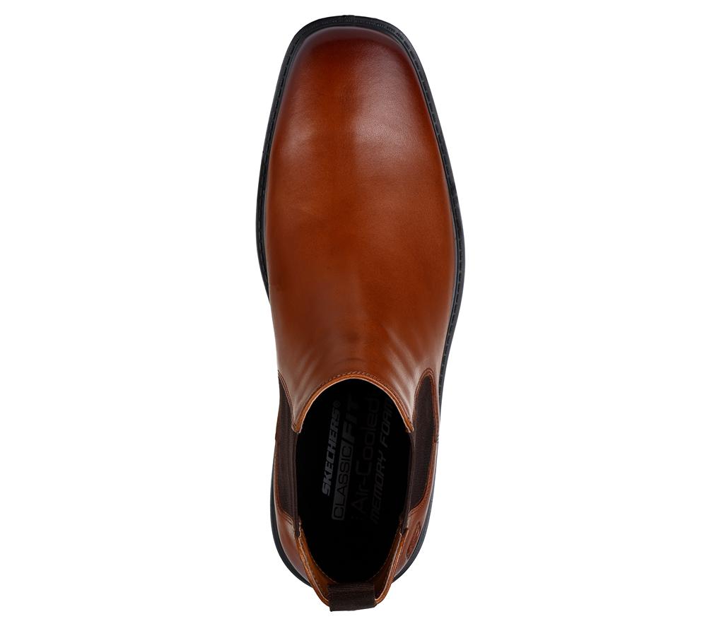 Men Skechers Miller - Boris Smart Shoes Cognac Brown  USA |  7509-TCRFV
