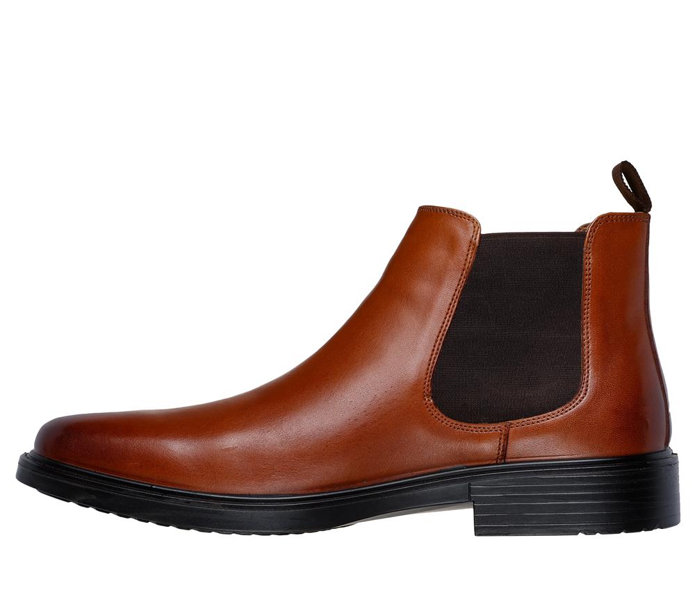 Men Skechers Miller - Boris Smart Shoes Cognac Brown  USA |  7509-TCRFV