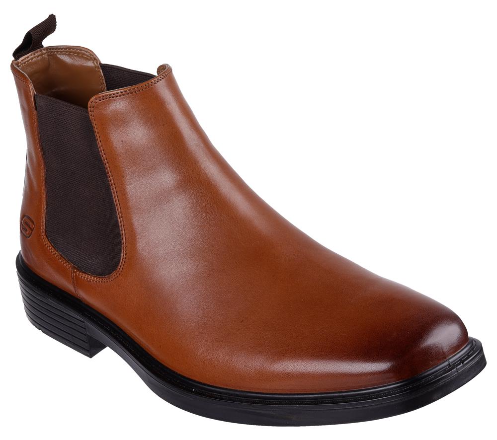 Men Skechers Miller - Boris Smart Shoes Cognac Brown  USA |  7509-TCRFV