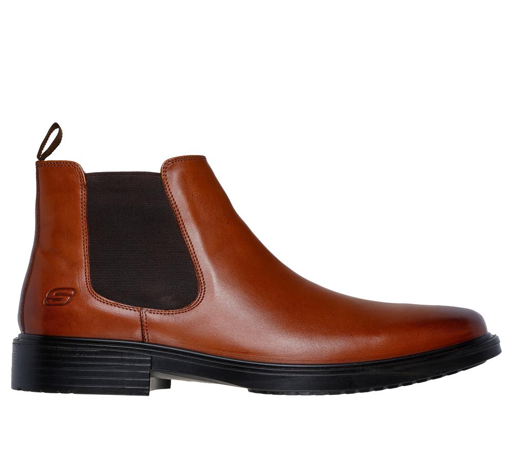 Men Skechers Miller - Boris Smart Shoes Cognac Brown  USA |  7509-TCRFV