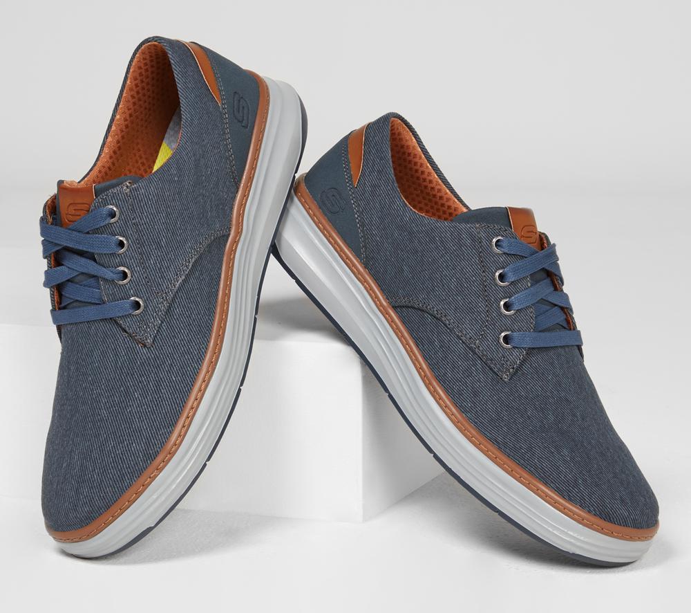 Men Skechers Moreno - Ederson Canvas Shoes Navy  USA |  4179-LOKYJ