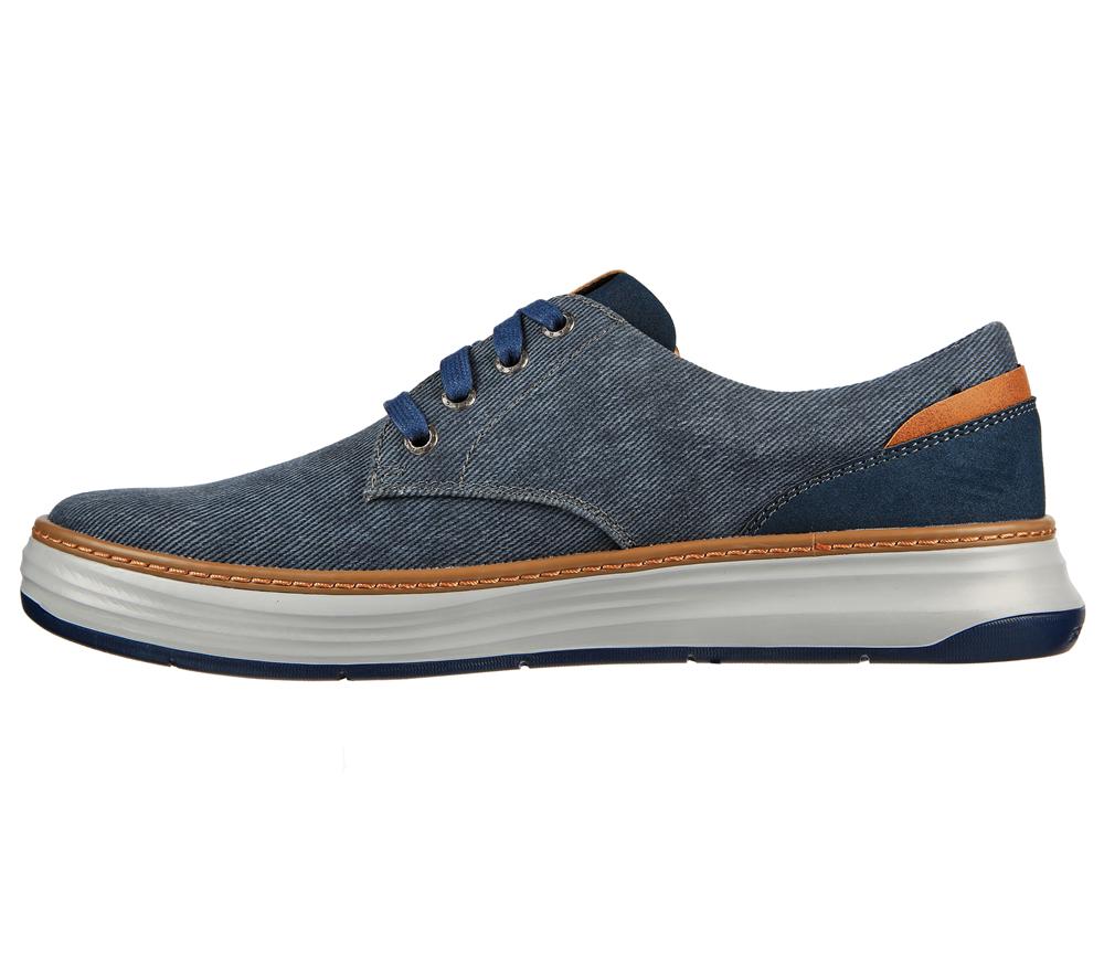 Men Skechers Moreno - Ederson Canvas Shoes Navy  USA |  4179-LOKYJ