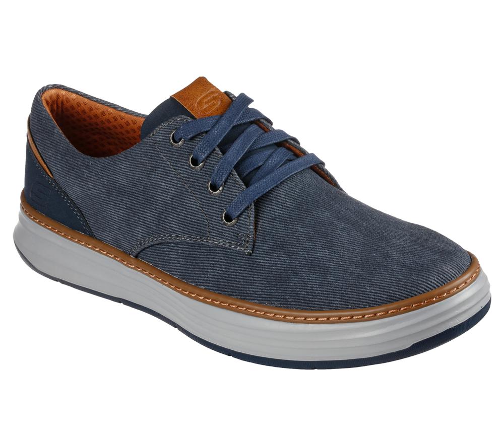 Men Skechers Moreno - Ederson Canvas Shoes Navy  USA |  4179-LOKYJ