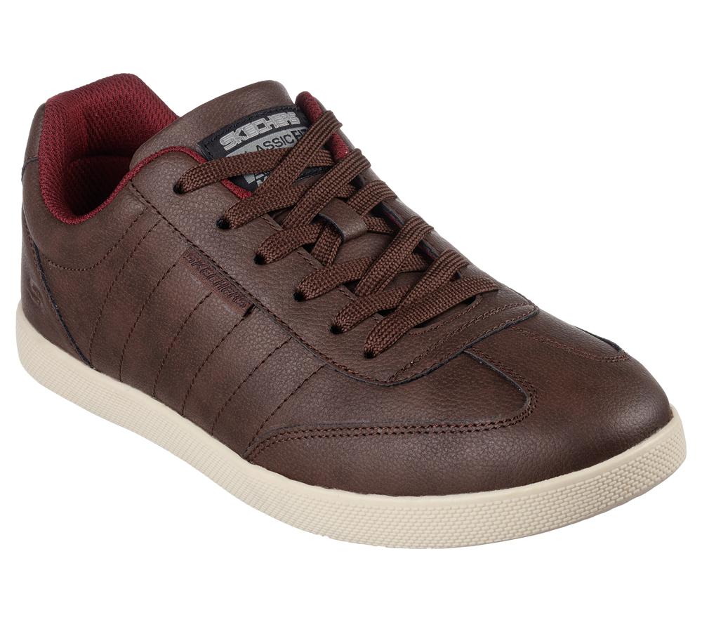 Men Skechers Placer - Crandon Lace Up Chocolate Brown  USA |  9718-IVMPE