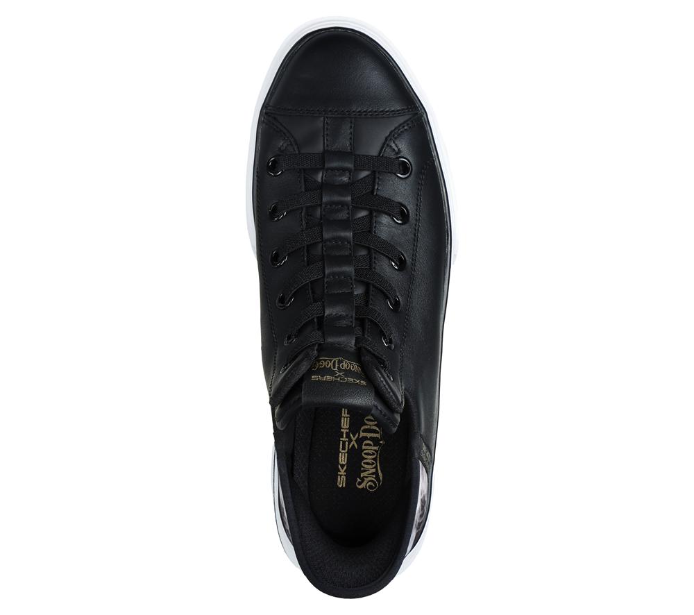 Men Skechers Premium Leather Slip-ins: Snoop One - OG Sneakers Black / White  USA |  6502-FJKPU