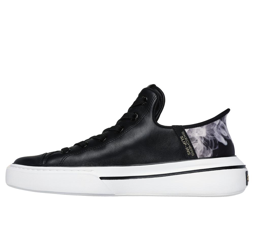 Men Skechers Premium Leather Slip-ins: Snoop One - OG Sneakers Black / White  USA |  6502-FJKPU