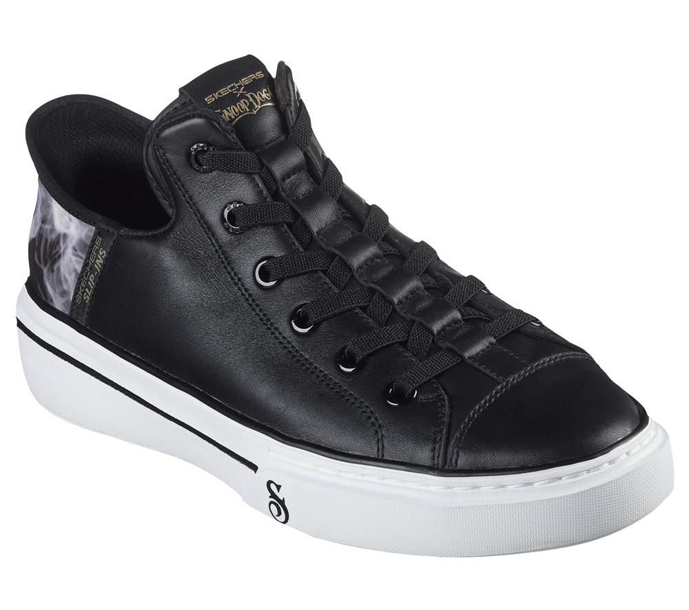 Men Skechers Premium Leather Slip-ins: Snoop One - OG Sneakers Black / White  USA |  6502-FJKPU