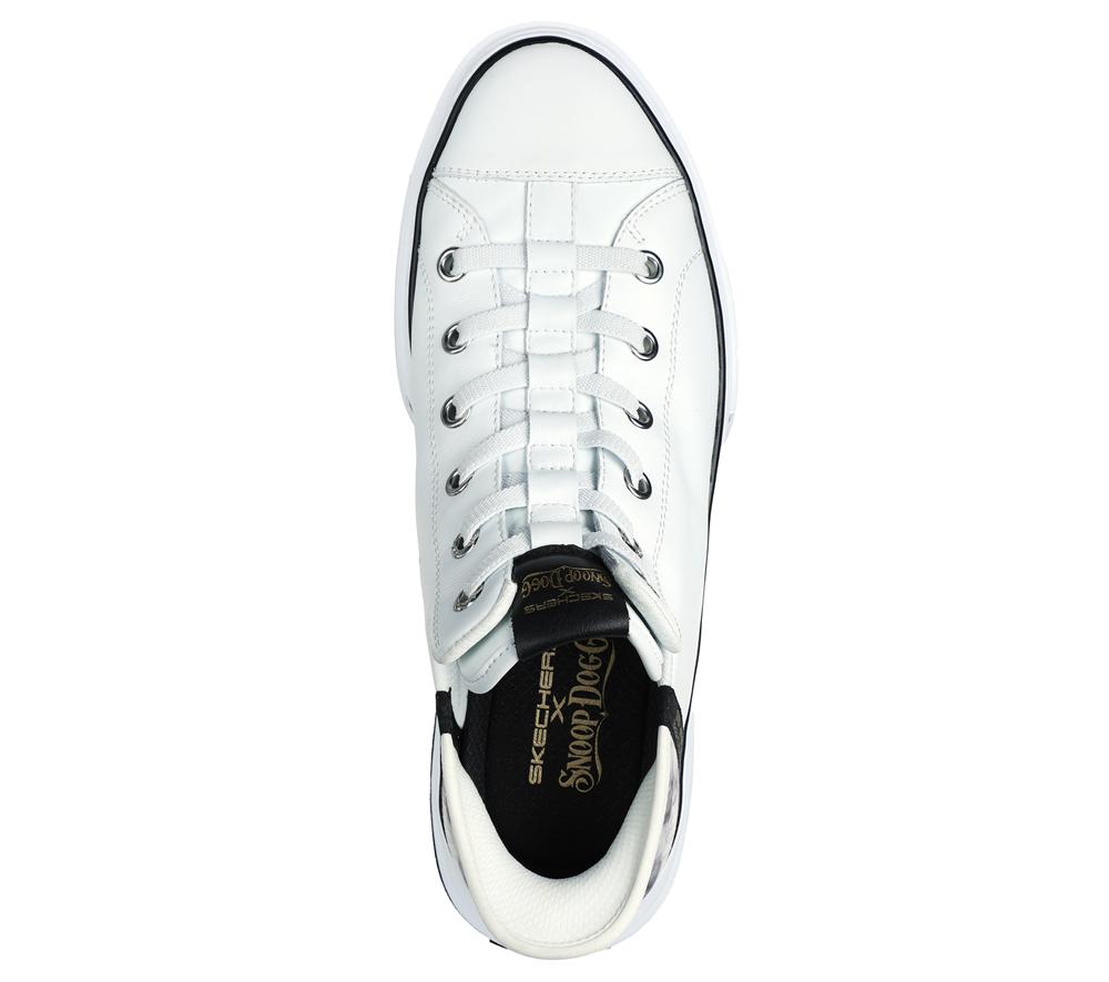 Men Skechers Premium Leather Slip-ins: Snoop One - OG Slip On Shoes White / Black  USA |  2539-ODZWP