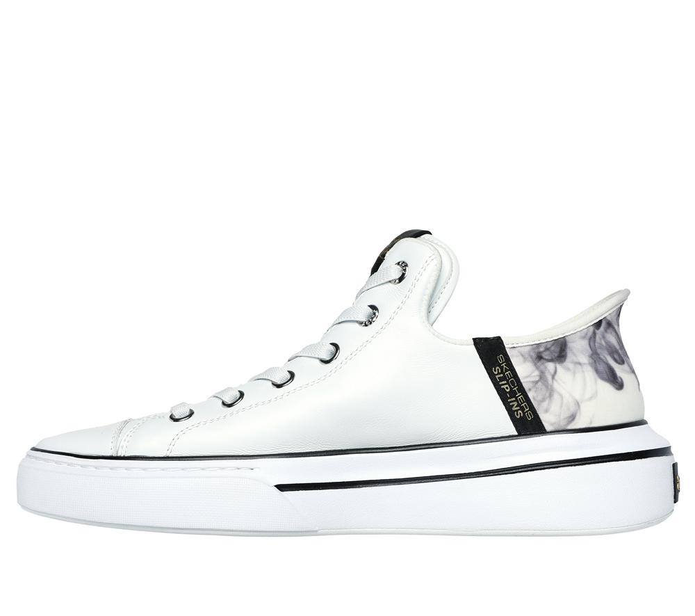 Men Skechers Premium Leather Slip-ins: Snoop One - OG Slip On Shoes White / Black  USA |  2539-ODZWP