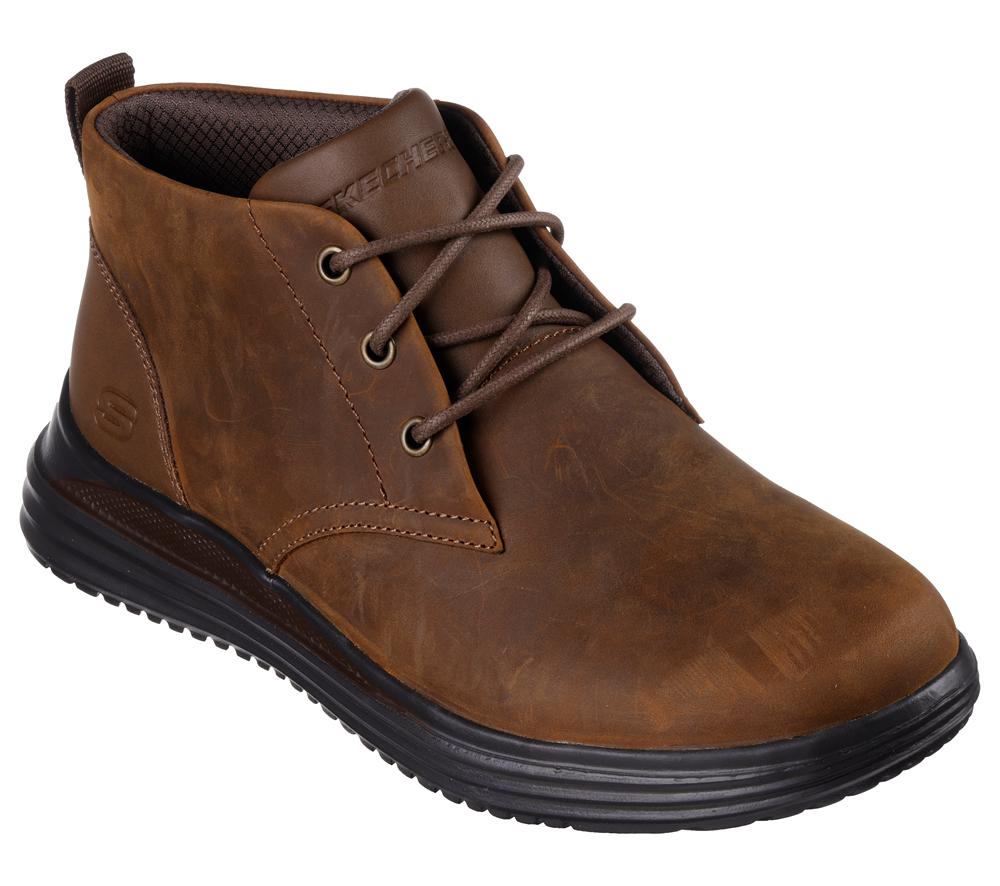 Men Skechers Proven - Yermo Boots Brown  USA |  5310-UJGCY