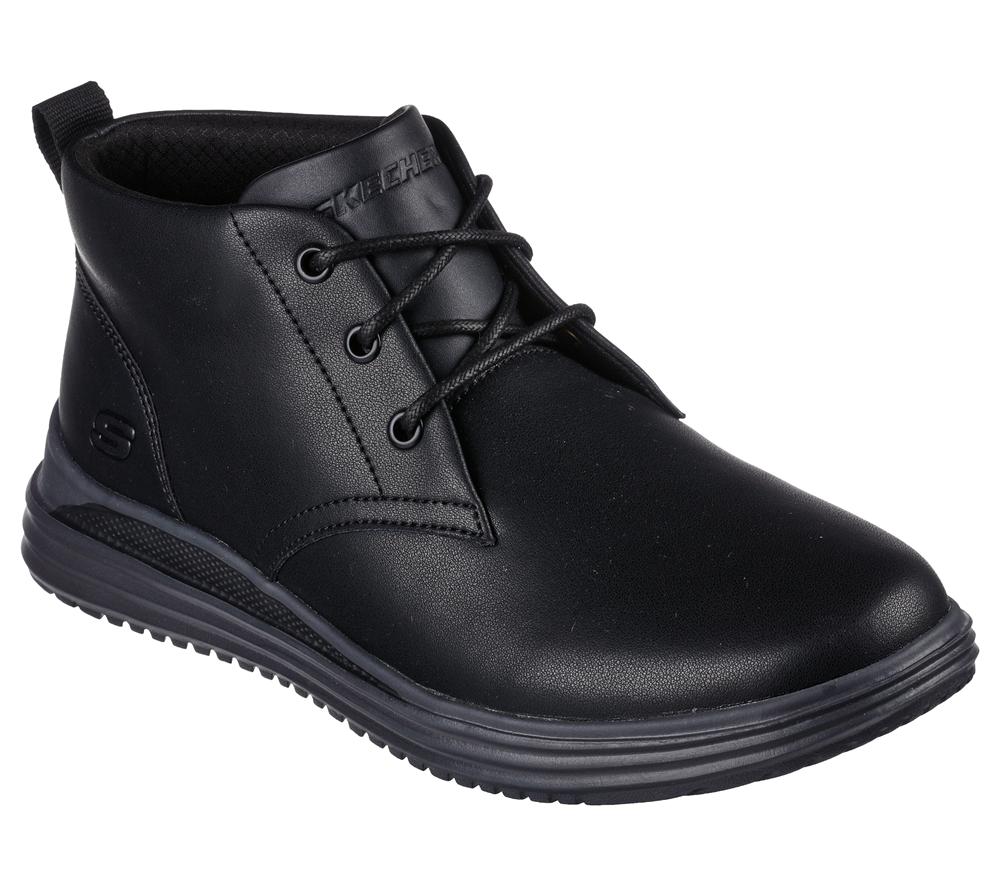 Men Skechers Proven - Yermo Lace Up Black  USA |  8219-GEPMW