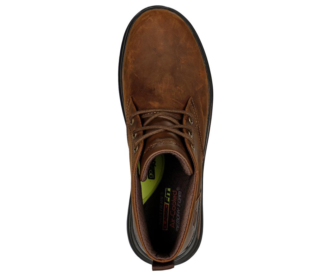 Men Skechers Proven - Yermo Lace Up Brown  USA |  5641-RFEHX