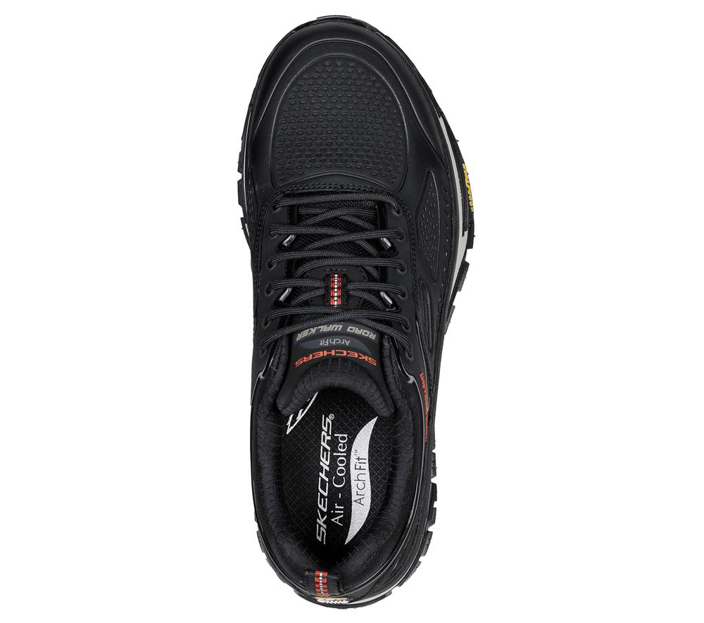 Men Skechers Relaxed Fit: Arch Fit Road Walker - Recon Sneakers Black  USA |  0579-MBLIN
