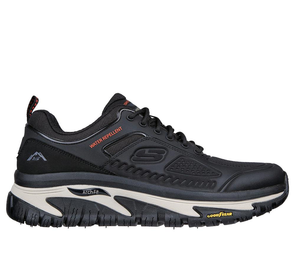 Men Skechers Relaxed Fit: Arch Fit Road Walker - Recon Sneakers Black  USA |  0579-MBLIN