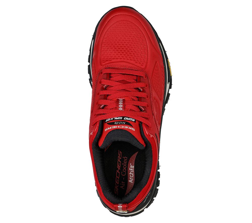 Men Skechers Relaxed Fit: Arch Fit Road Walker - Recon Lace Up Red / Black  USA |  4315-DGCSB