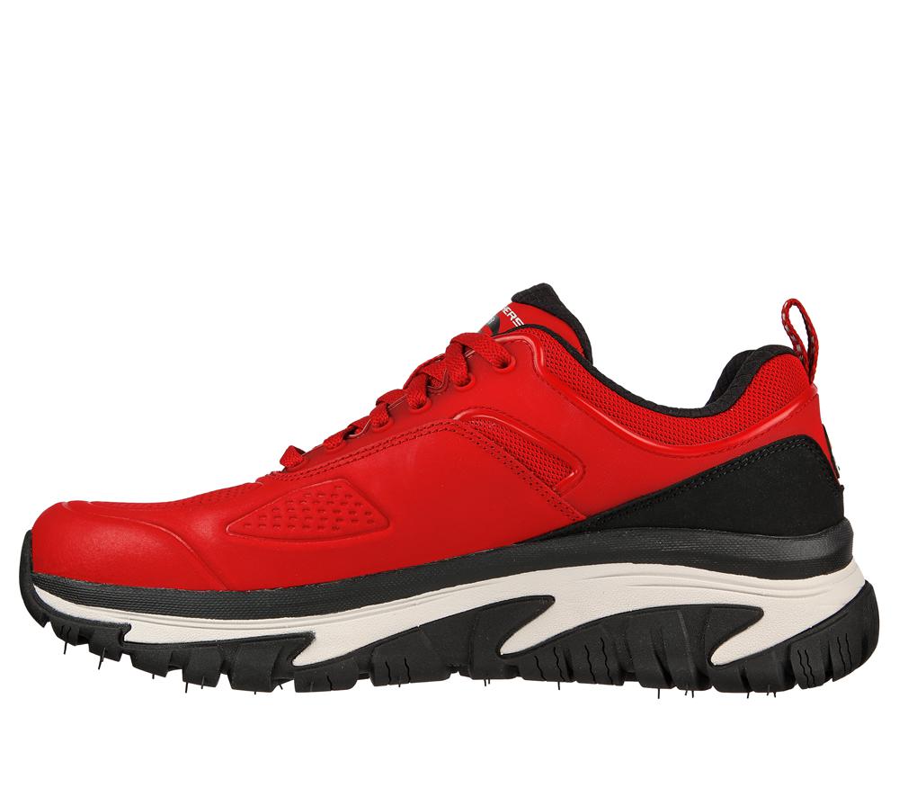 Men Skechers Relaxed Fit: Arch Fit Road Walker - Recon Lace Up Red / Black  USA |  4315-DGCSB