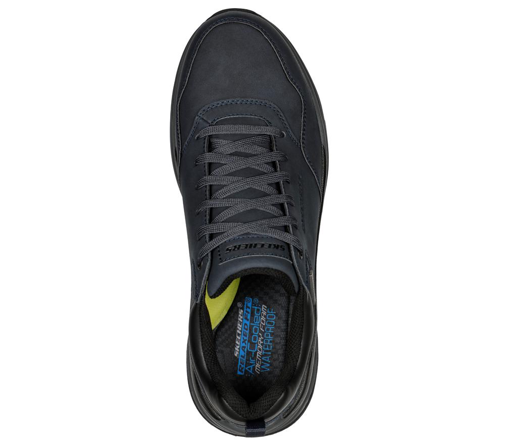 Men Skechers Relaxed Fit: Benago - Hombre Lace Up Navy  USA |  0785-PKWLH