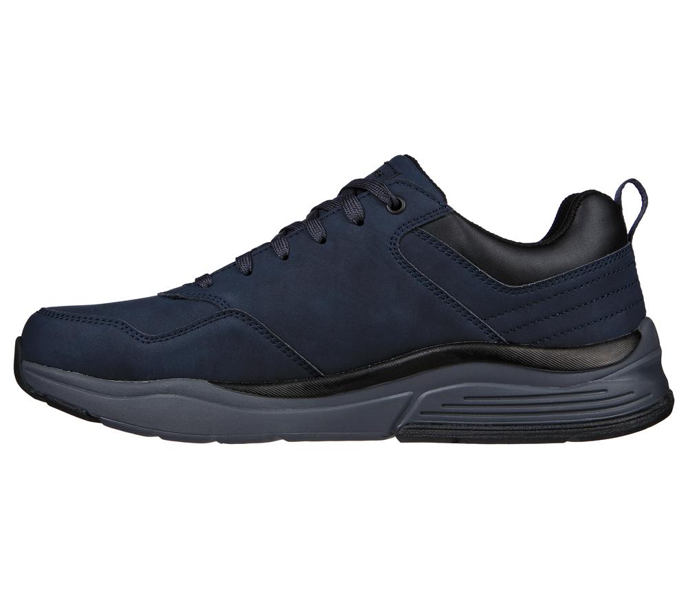 Men Skechers Relaxed Fit: Benago - Hombre Lace Up Navy  USA |  0785-PKWLH