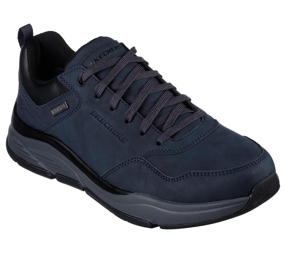 Men Skechers Relaxed Fit: Benago - Hombre Lace Up Navy  USA |  0785-PKWLH
