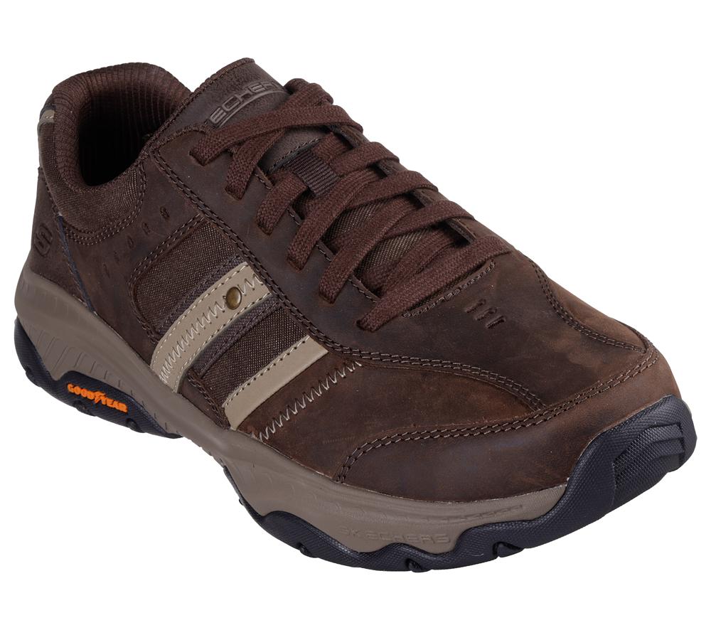 Men Skechers Relaxed Fit: Craster - Archdale Lace Up Cocoa Brown  USA |  8375-DIXOU