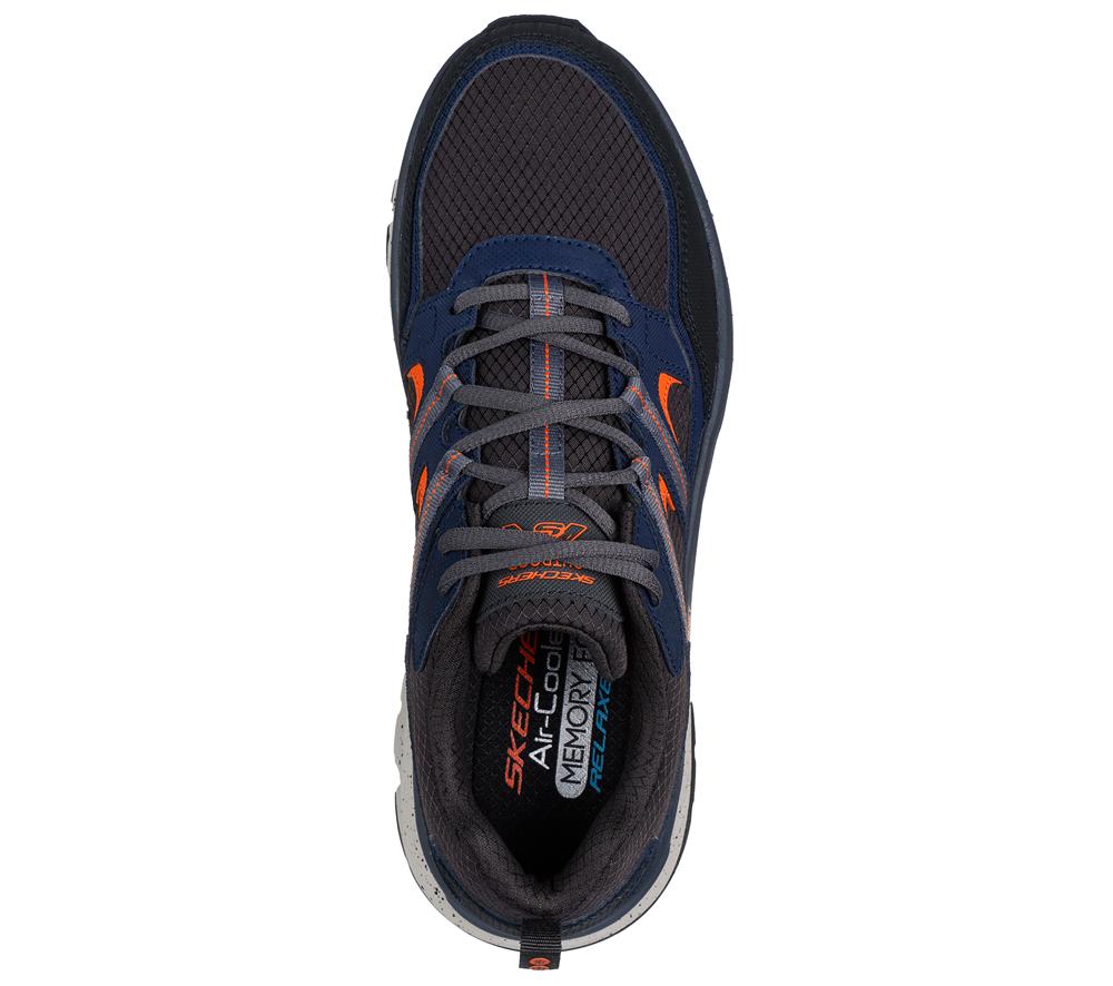 Men Skechers Relaxed Fit: D'Lux Journey Lace Up Navy / Orange  USA |  1072-ZVTRD