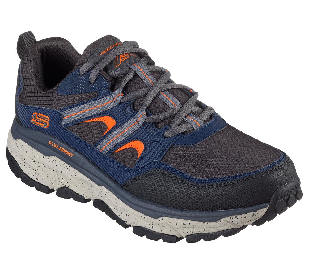 Men Skechers Relaxed Fit: D'Lux Journey Lace Up Navy / Orange  USA |  1072-ZVTRD