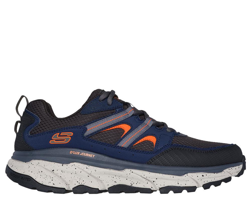 Men Skechers Relaxed Fit: D\'Lux Journey Lace Up Navy / Orange  USA |  1072-ZVTRD