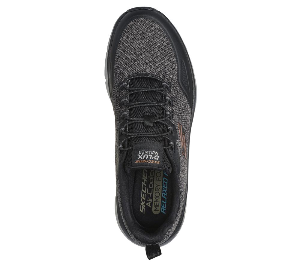 Men Skechers Relaxed Fit: D'Lux Walker 2.0 - Steadyway Sneakers Black / Charcoal  USA |  3478-HZSPB