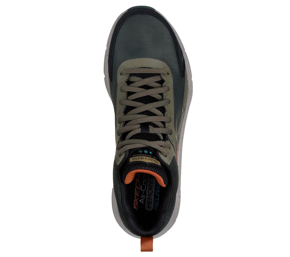 Men Skechers Relaxed Fit: D'Lux Walker 2.0 - Grailo Sneakers Olive / Orange  USA |  3275-DYHGC