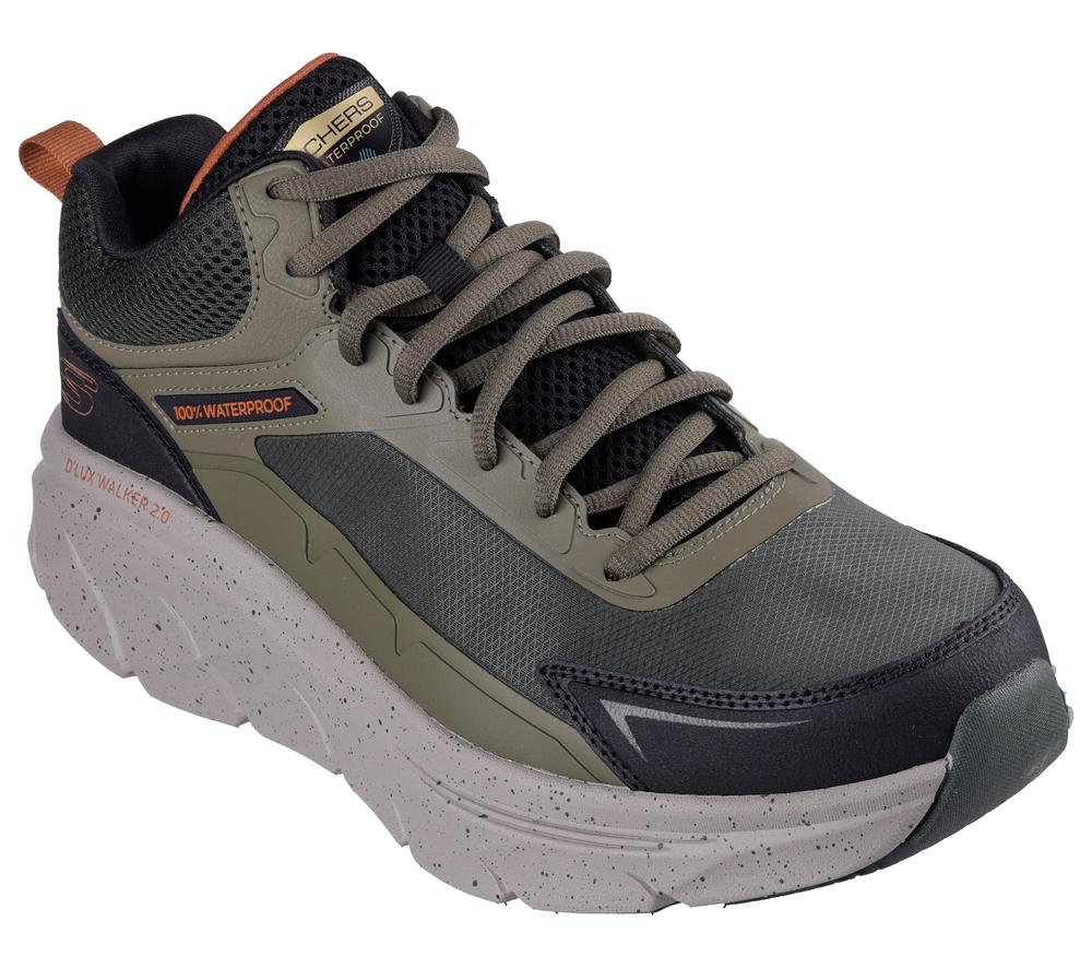 Men Skechers Relaxed Fit: D'Lux Walker 2.0 - Grailo Sneakers Olive / Orange  USA |  3275-DYHGC