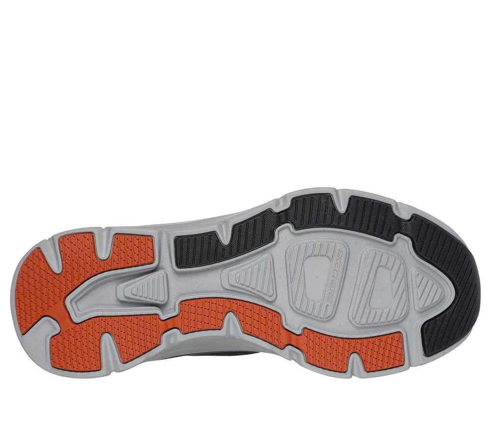 Men Skechers Relaxed Fit: D'Lux Walker 2.0 - Steadyway Slip On Shoes Navy / Orange  USA |  0619-OYGBC