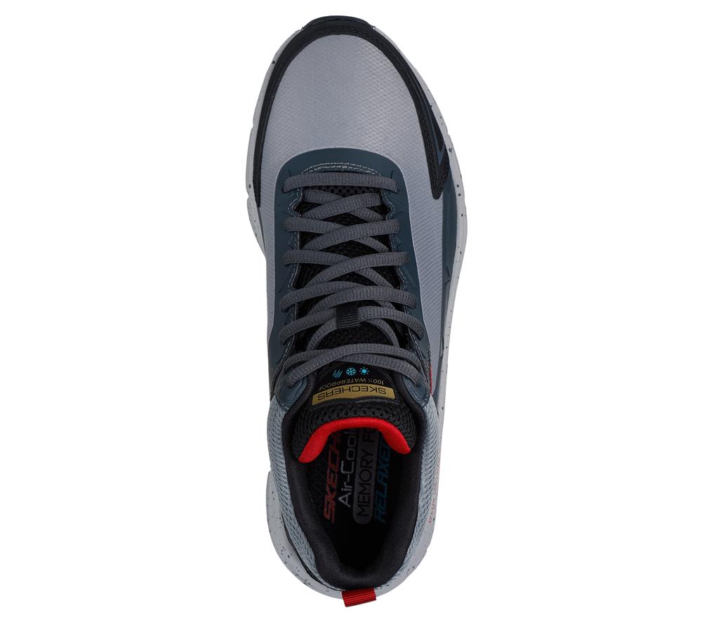 Men Skechers Relaxed Fit: D'Lux Walker 2.0 - Grailo Lace Up Grey / Red  USA |  2063-IBMCW