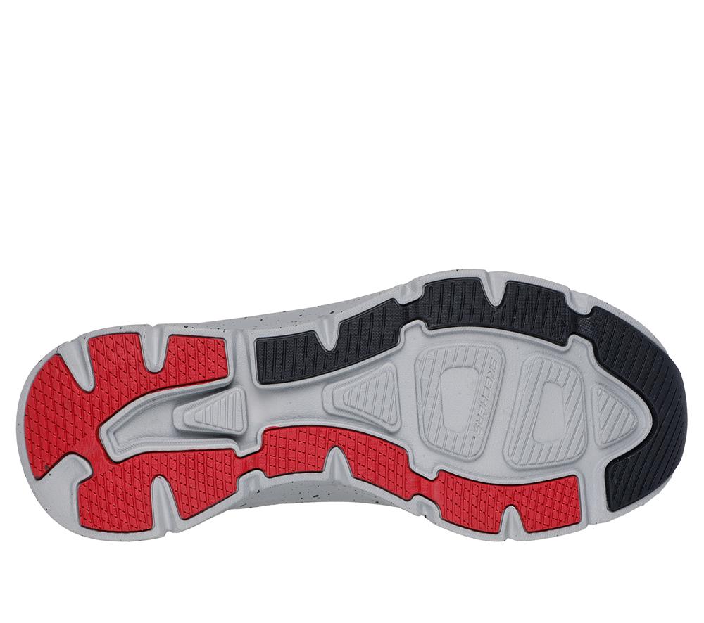 Men Skechers Relaxed Fit: D'Lux Walker 2.0 - Grailo Lace Up Grey / Red  USA |  2063-IBMCW