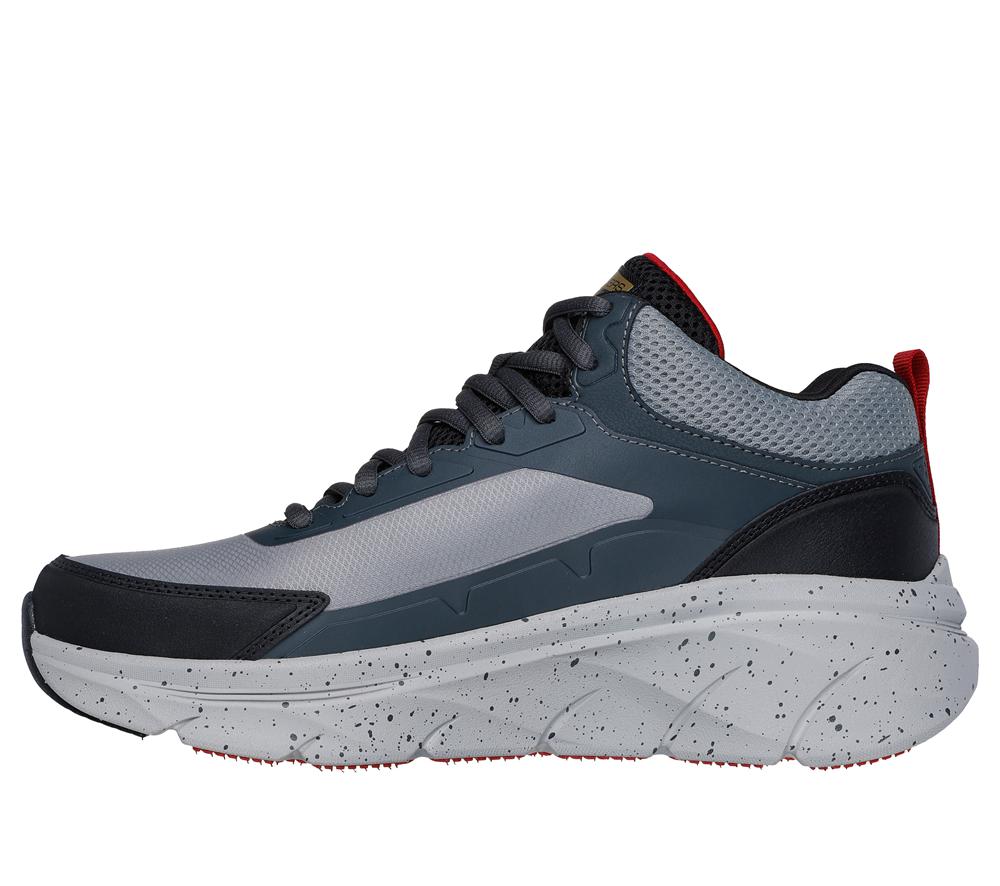 Men Skechers Relaxed Fit: D'Lux Walker 2.0 - Grailo Lace Up Grey / Red  USA |  2063-IBMCW