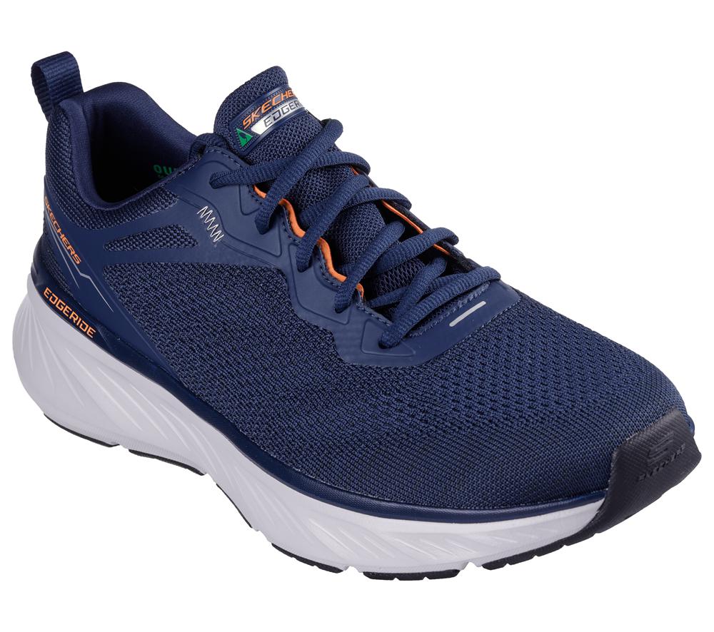 Men Skechers Relaxed Fit: Edgeride - Exxo Lace Up Navy / Orange  USA |  8403-IQUVF