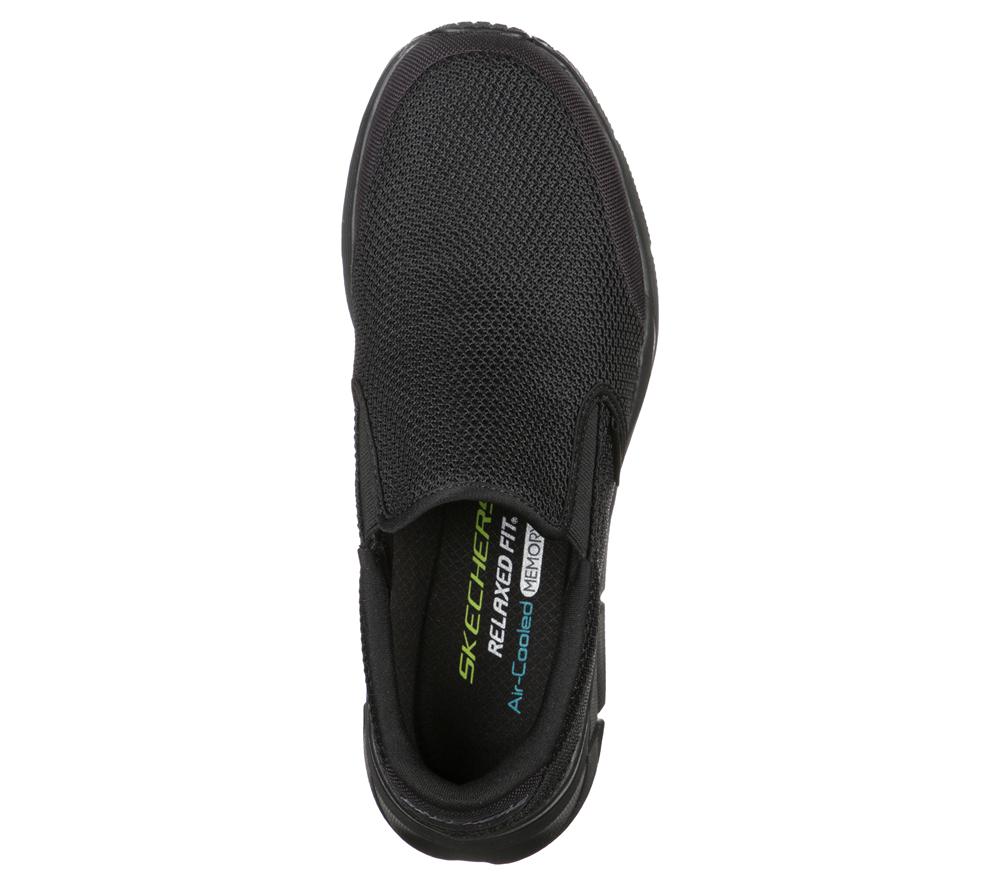 Men Skechers Relaxed Fit: Equalizer 4.0 - Krimlin Slip On Shoes Black  USA |  7328-LTOIM