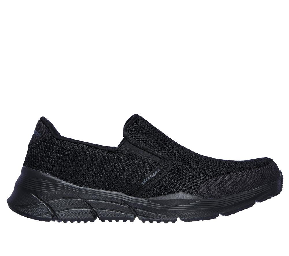 Men Skechers Relaxed Fit: Equalizer 4.0 - Krimlin Slip On Shoes Black  USA |  7328-LTOIM