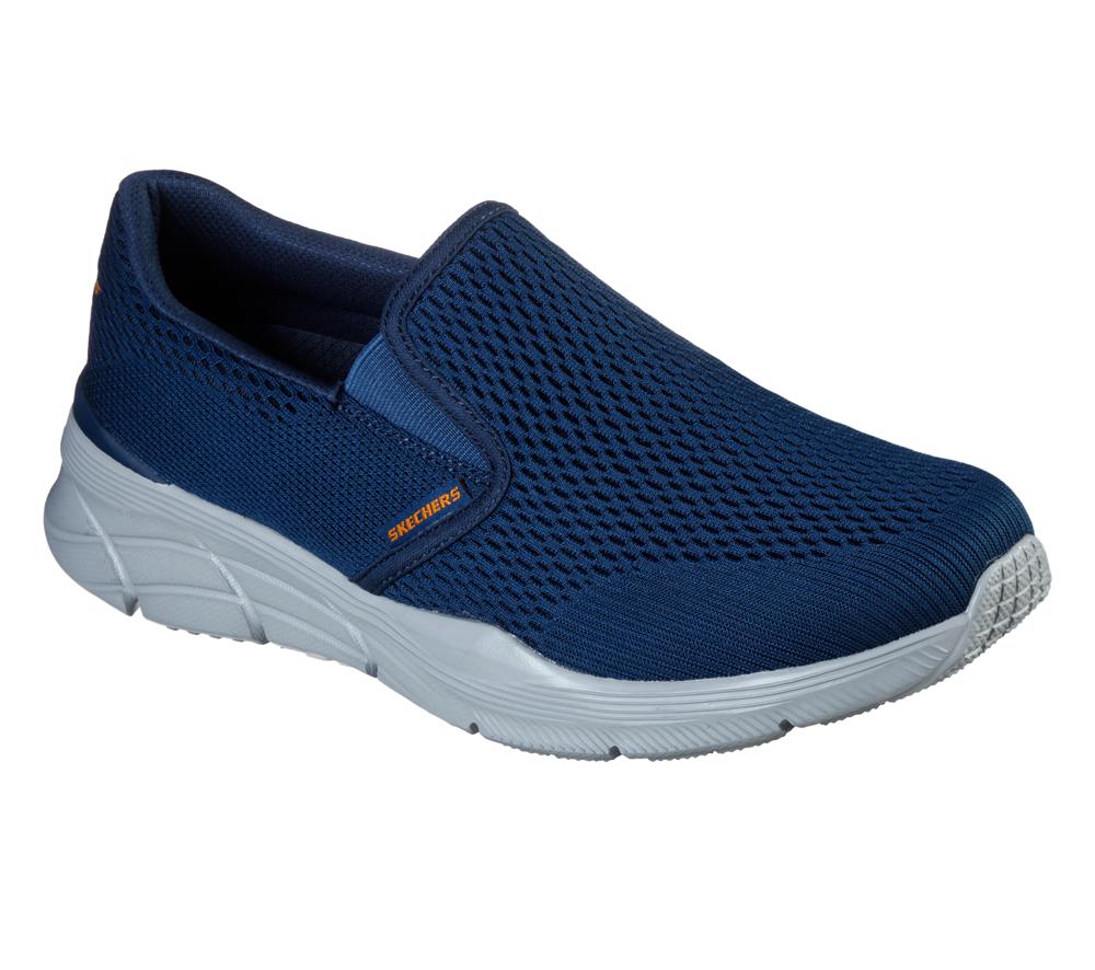 Men Skechers Relaxed Fit: Equalizer 4.0 - Triple-Play Sneakers Navy / Orange  USA |  3246-KCOMS