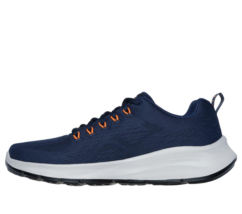 Men Skechers Relaxed Fit: Equalizer 5.0 Sneakers Navy / Orange  USA |  2081-ZQDIU