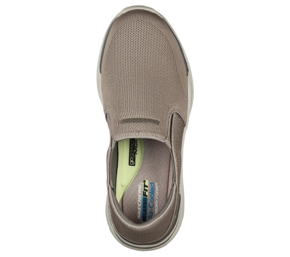Men Skechers Relaxed Fit: Expected 2.0 - Demar Slip On Shoes Taupe Brown  USA |  1809-DXVIE
